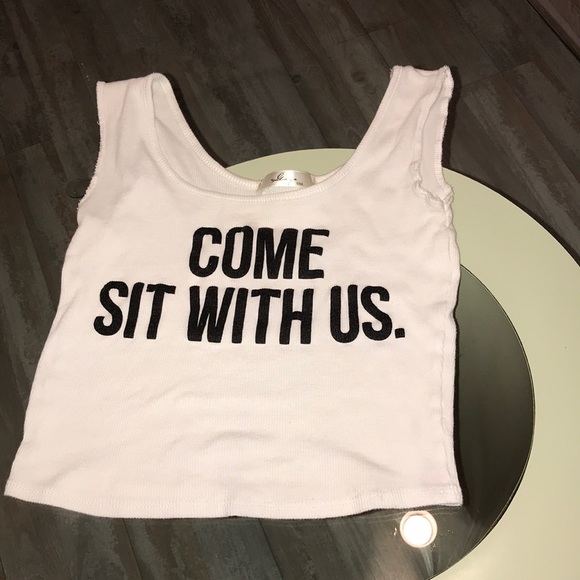 gaze Tops - ❤️Gaze Come Sit With Us Ribbed Crop Tank